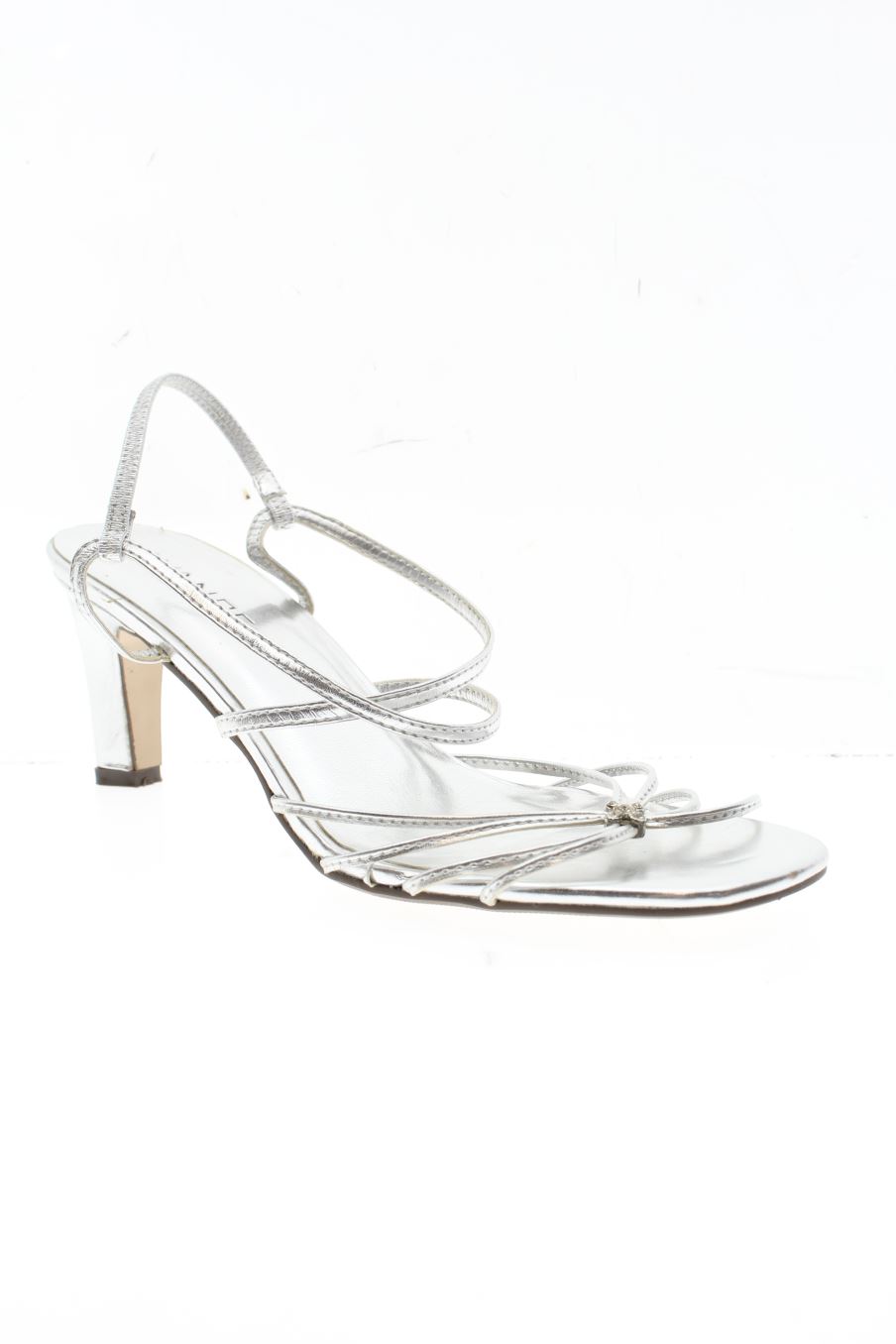 Sandalias tacon de Avance de la talla 39, de color plateado de