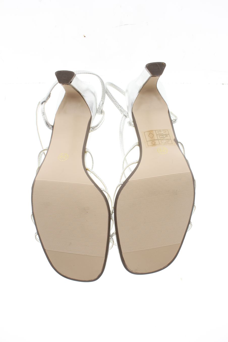 Sandalias tacon de Avance de la talla 39, de color plateado de