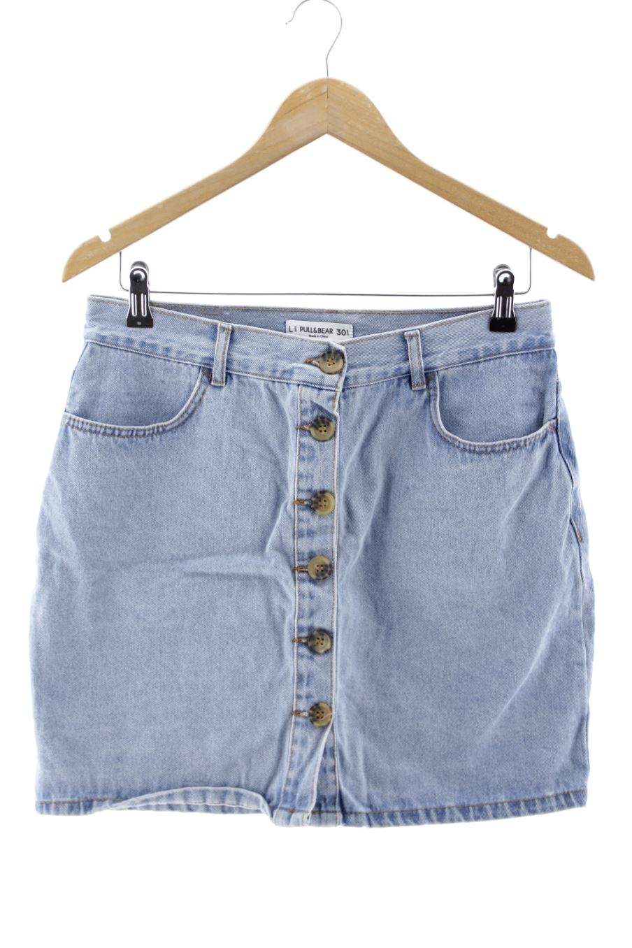 Jupe Pull & Bear de la taille L, de couleur bleu de denim