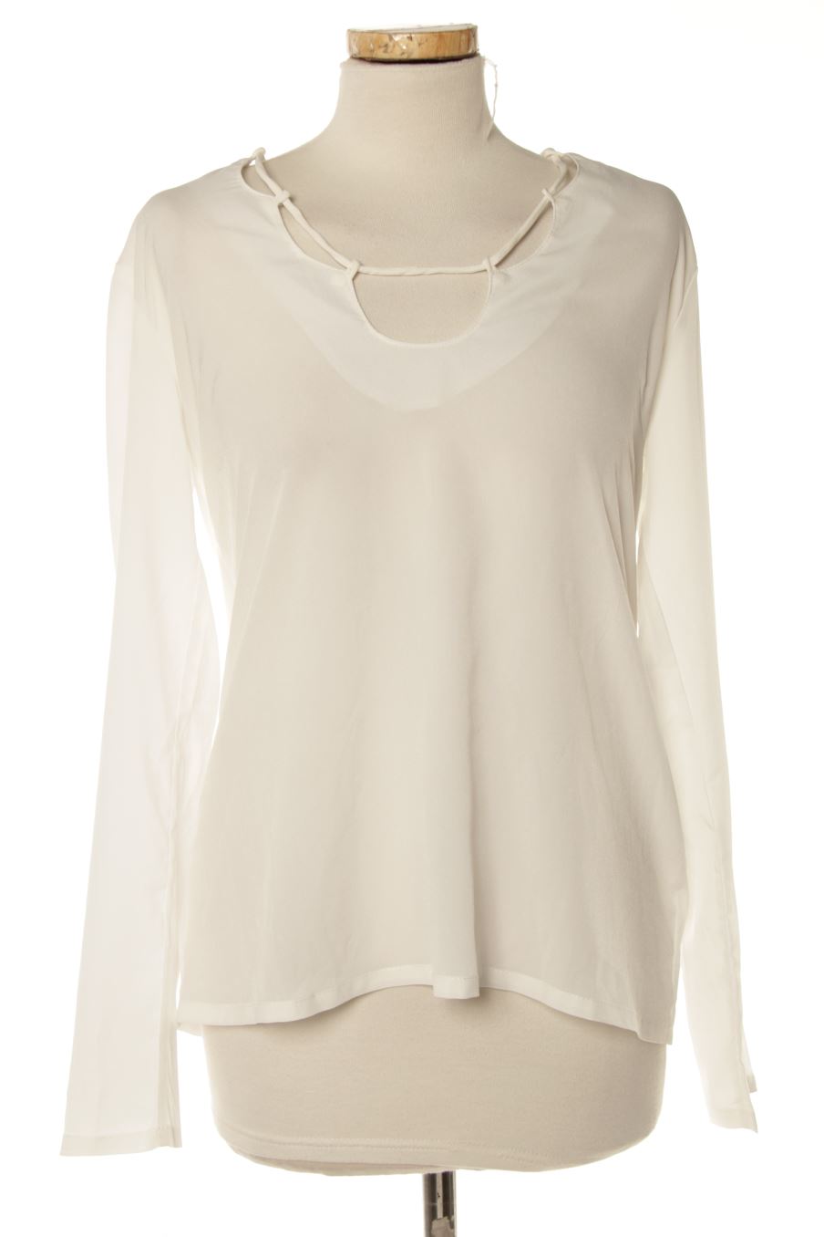 Blouse à manches longues Boohoo de la taille 36, de couleur blanc