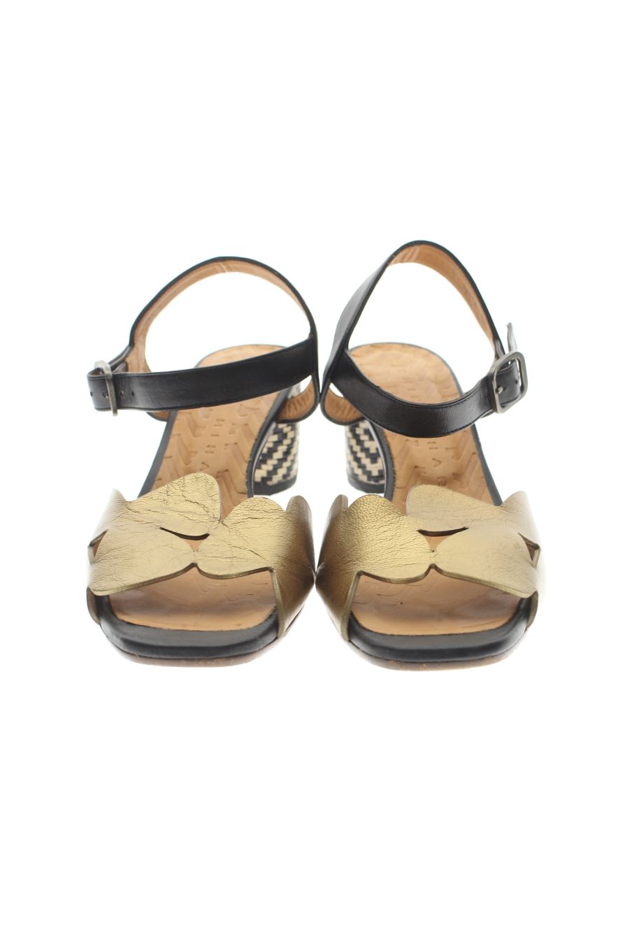 Sandalias tacon de Chie Mihara de la talla 37, de color dorado de