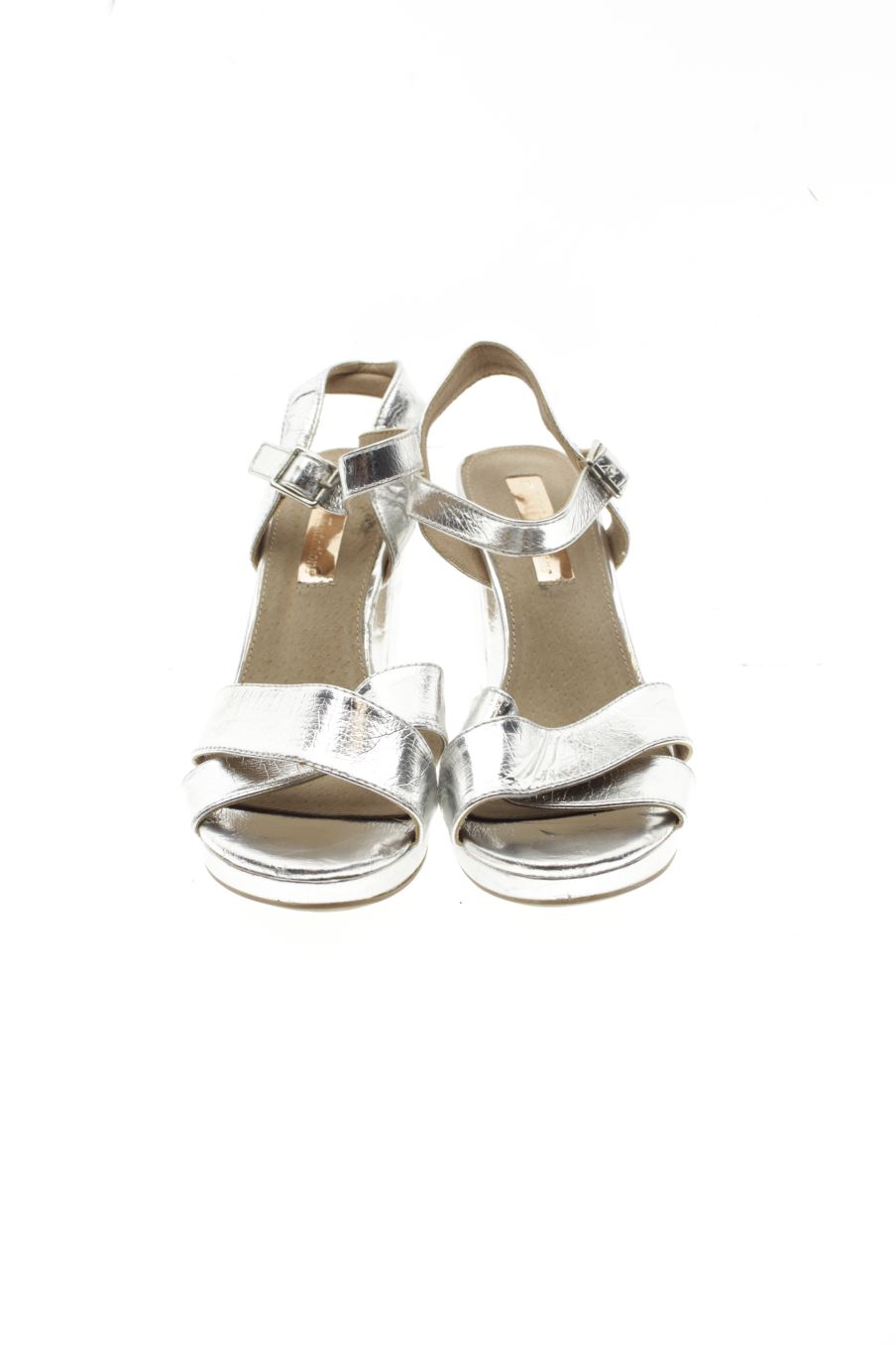 Sandalias tacon de Xti de la talla 40, de color plateado de
