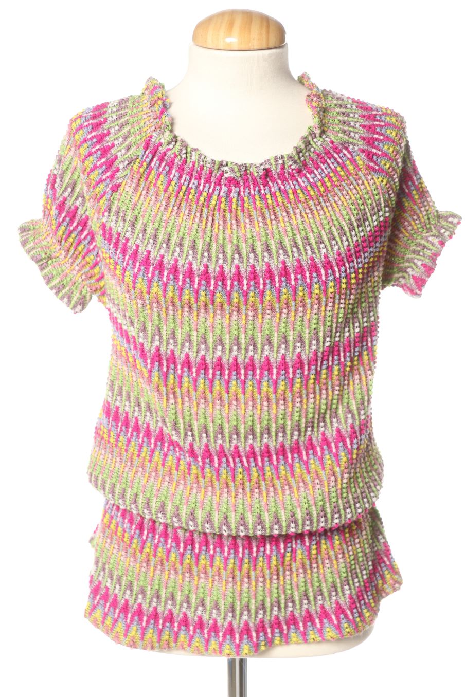 Kurzärmelige Bluse von conVentus Größe M, Farbe Gestreift, für