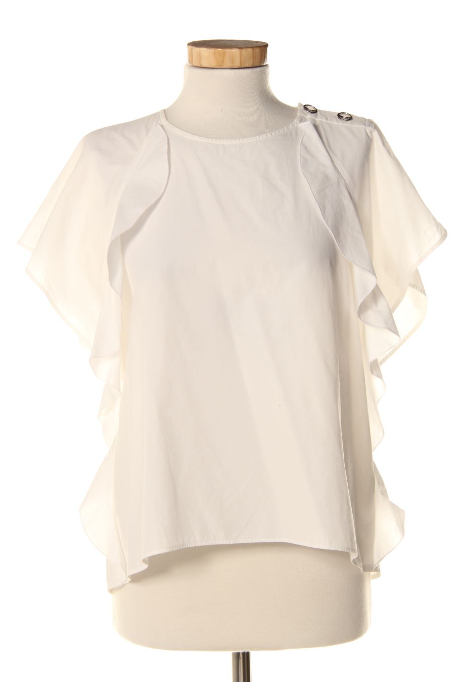 Blouse à manches courtes Zara de la taille S, de couleur blanc