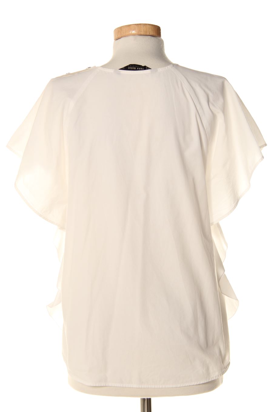 Blouse à manches courtes Zara de la taille S, de couleur blanc