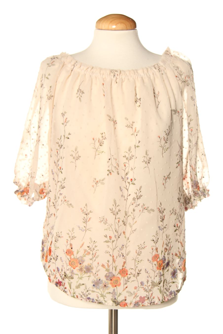 Blouse à manches courtes Sweet RAIN de la taille 36, de couleur beige