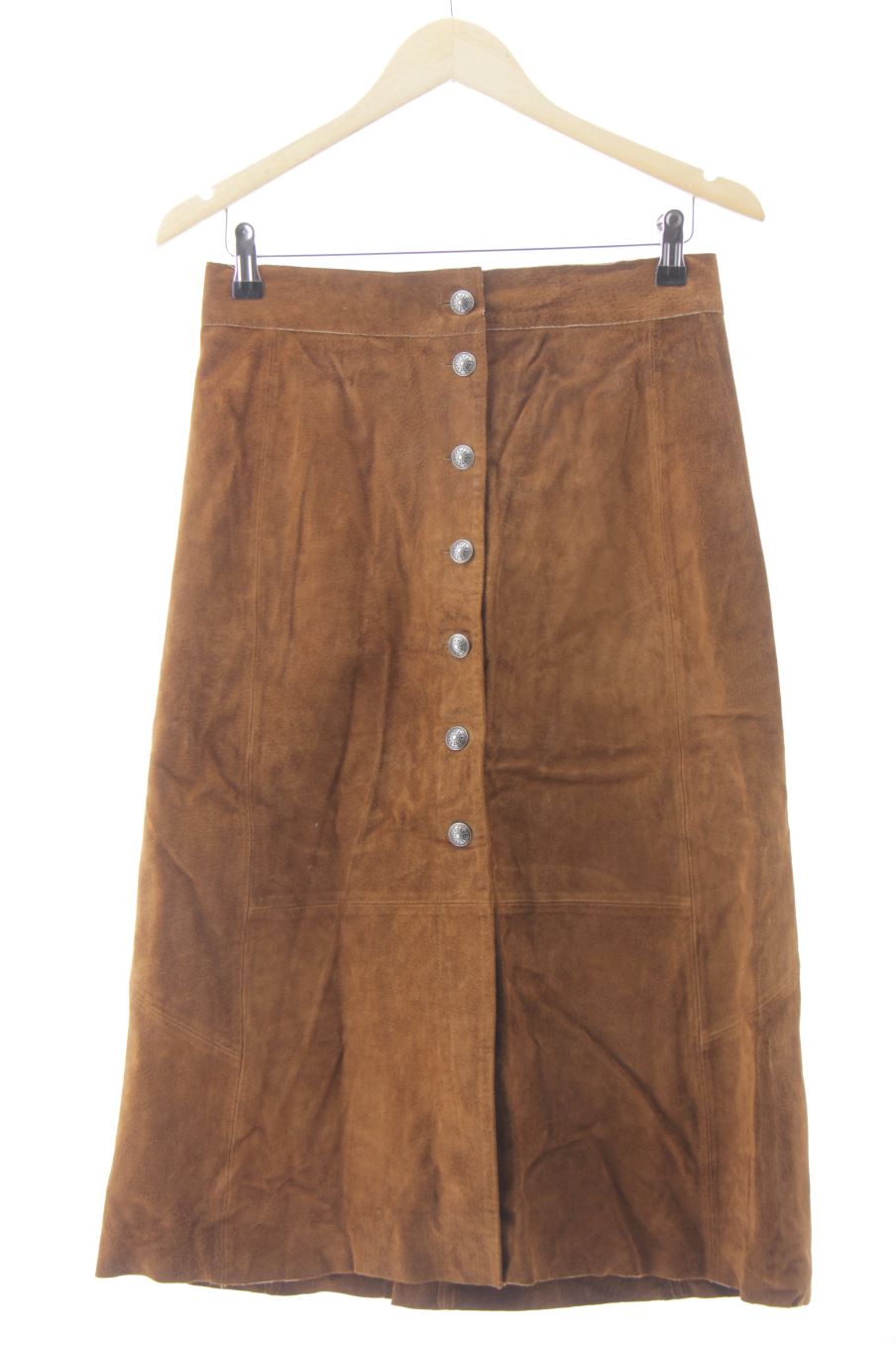 Jupe Zara de la taille S, de couleur marron de cuir et daim