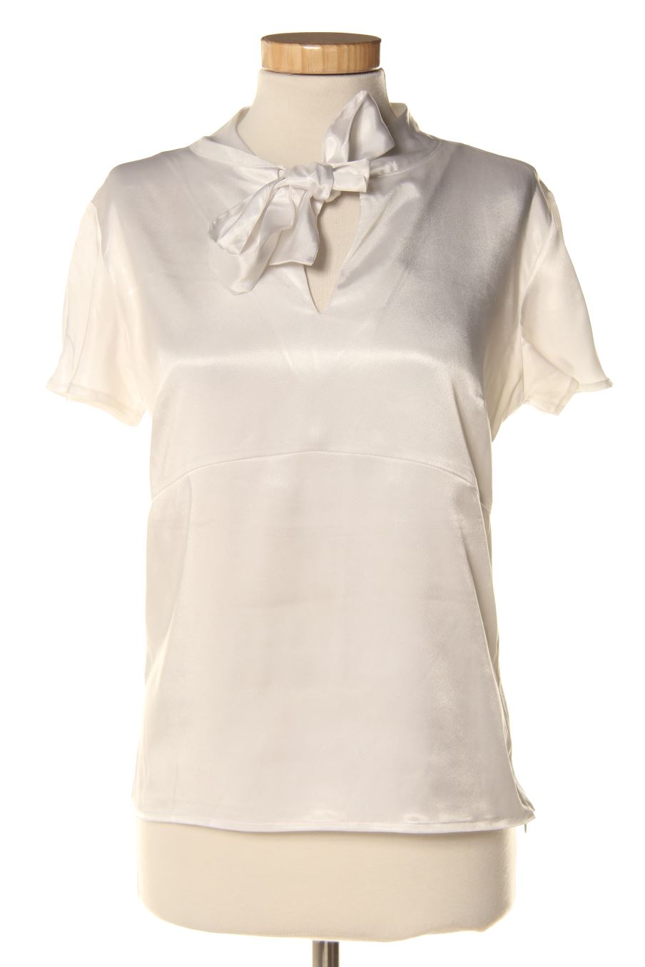 Blouse à manches courtes Roberto Torretta de la taille 40, de couleur blanc