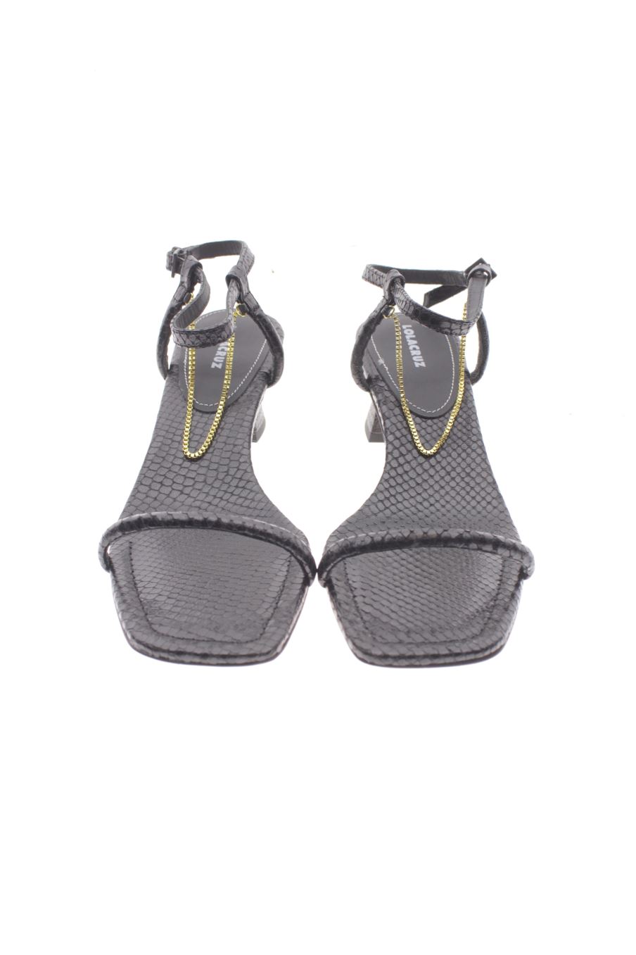 Sandalias tacon de Lola Cruz de la talla 40, de color negro de