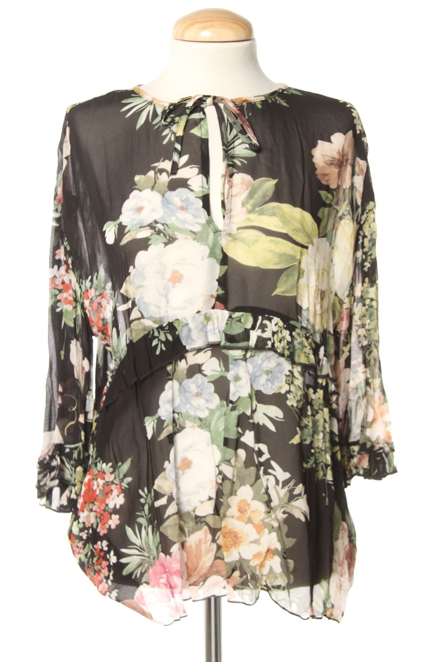 Blusa de manga larga de Benetton de la talla S, de color flores