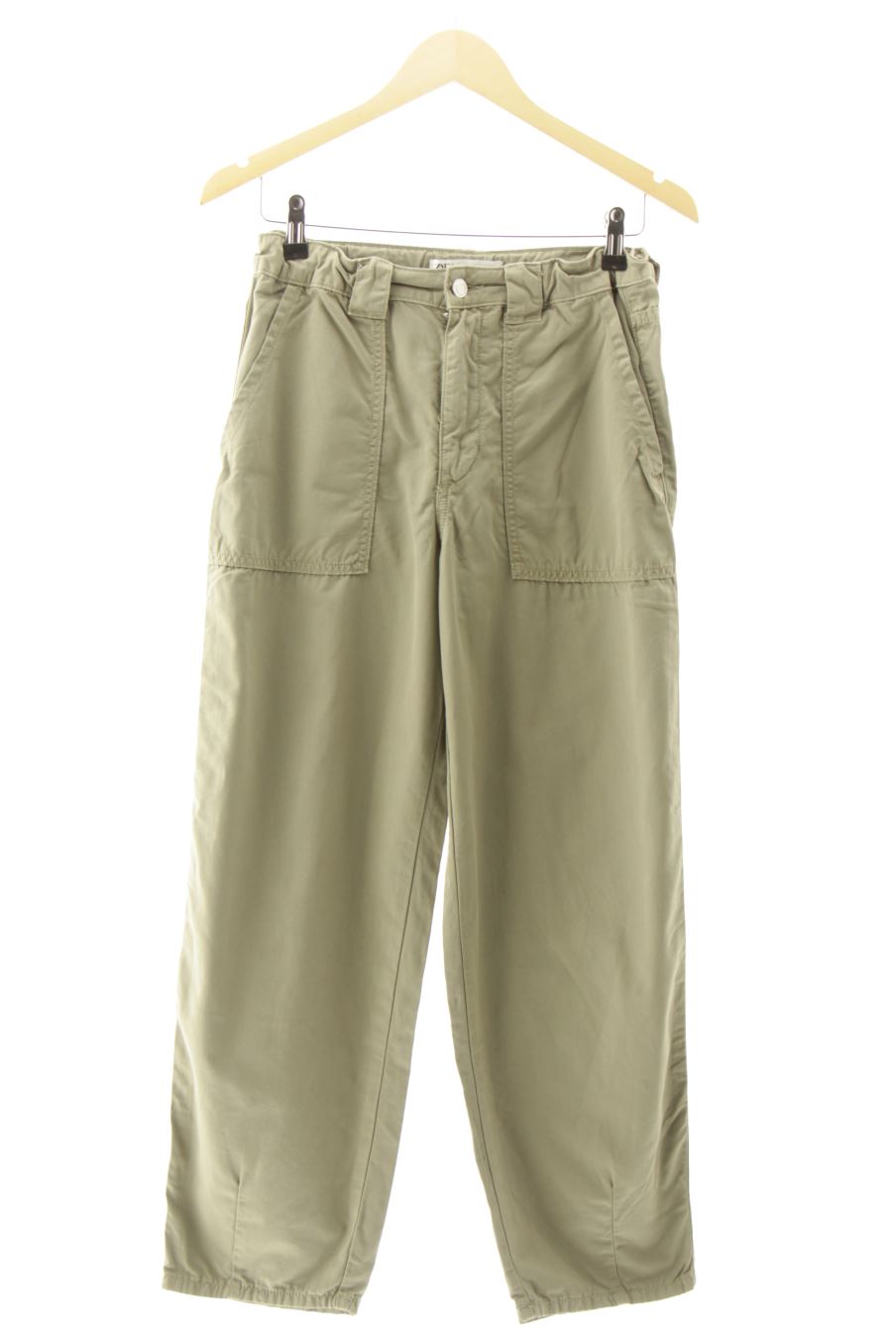 Pantalon Zara de la taille 36, de couleur vert de denim