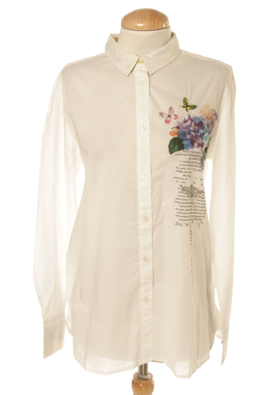 Camicia de Desigual de la talla M, de color bianco