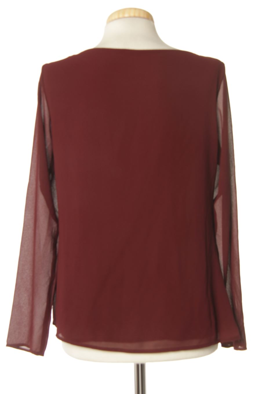 Blusa de manga larga de bimani de la talla S, de color burdeos