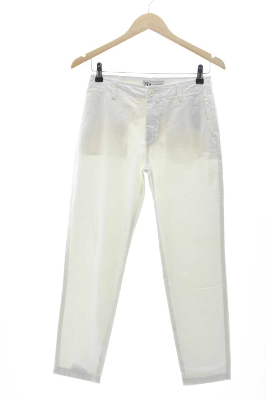 Pantalón de Zara de la talla 34, de color blanco