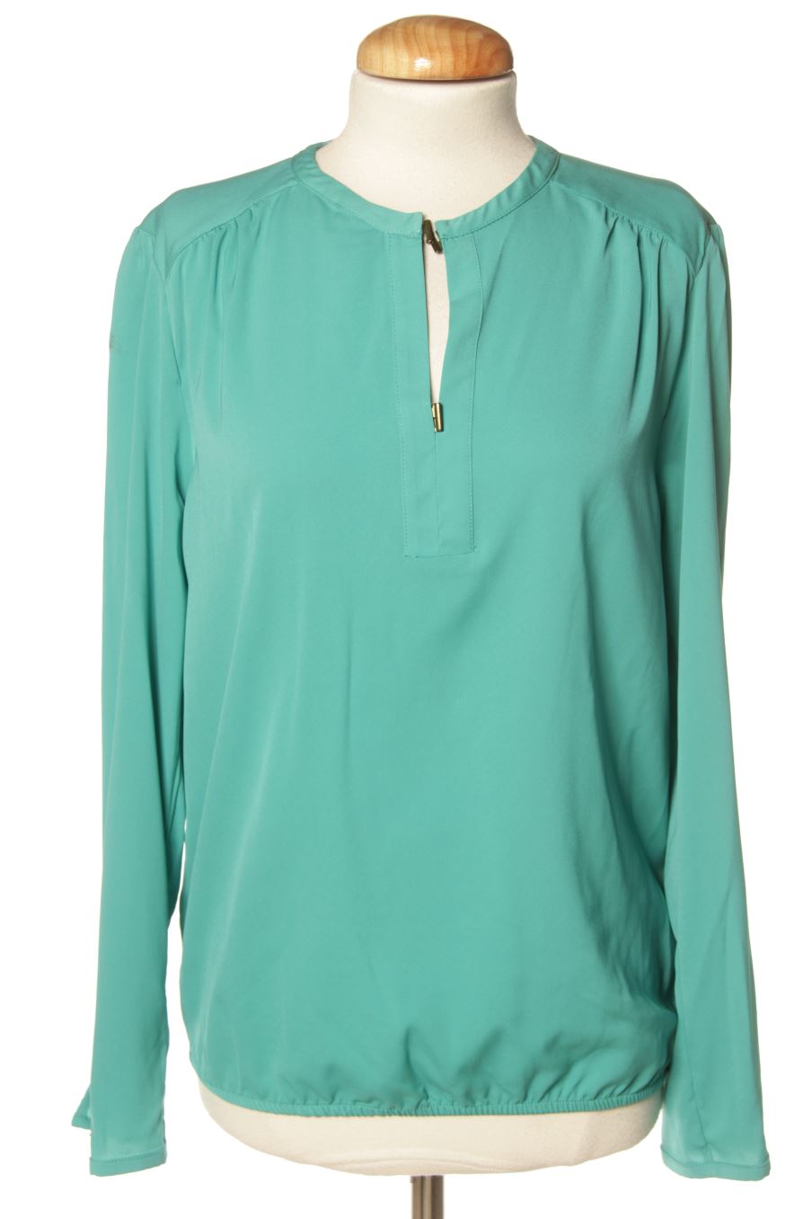 Blusa de manga larga de Zara de la talla L, de color turquesa