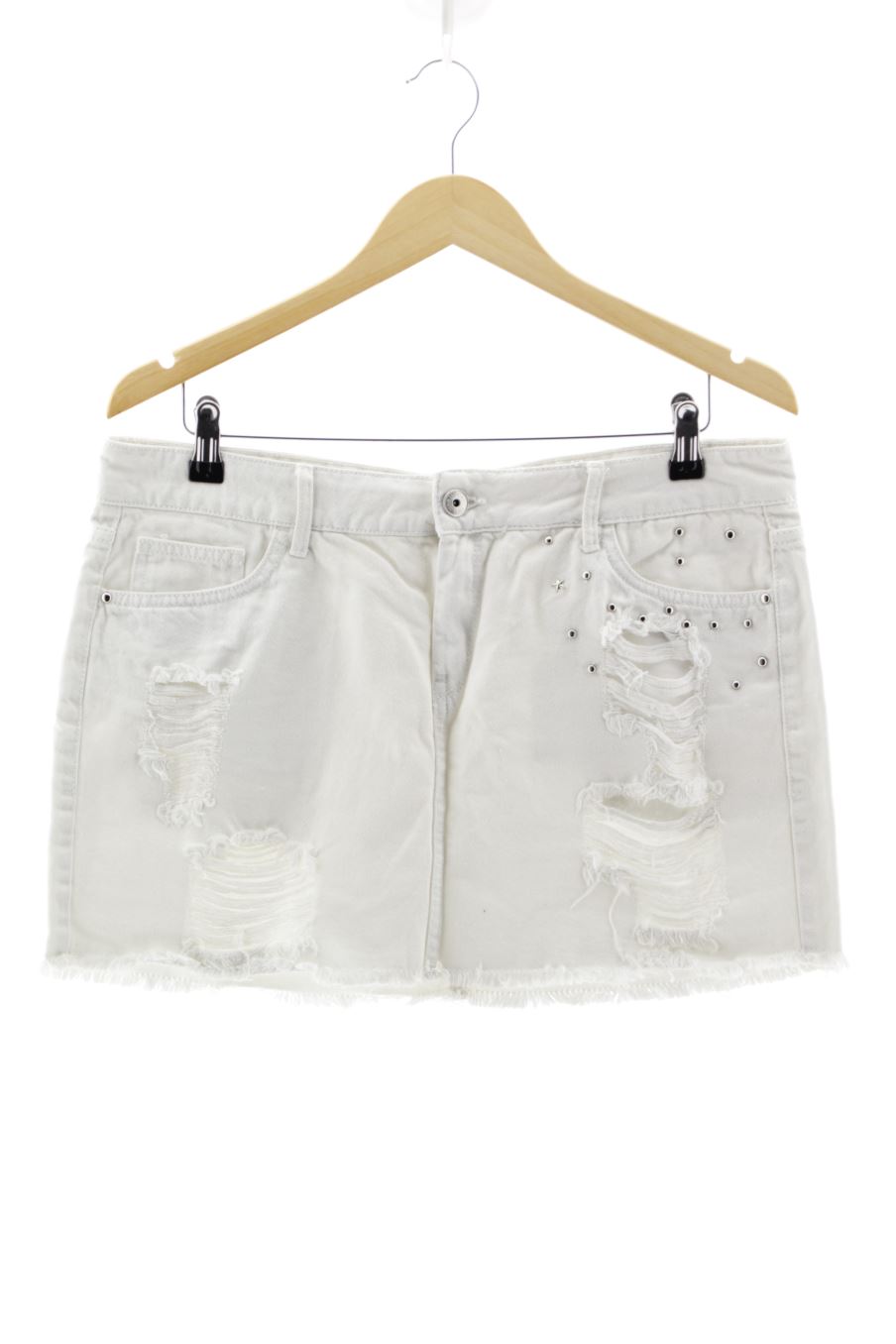 Jupe Tiffosi de la taille 46, de couleur blanc de denim