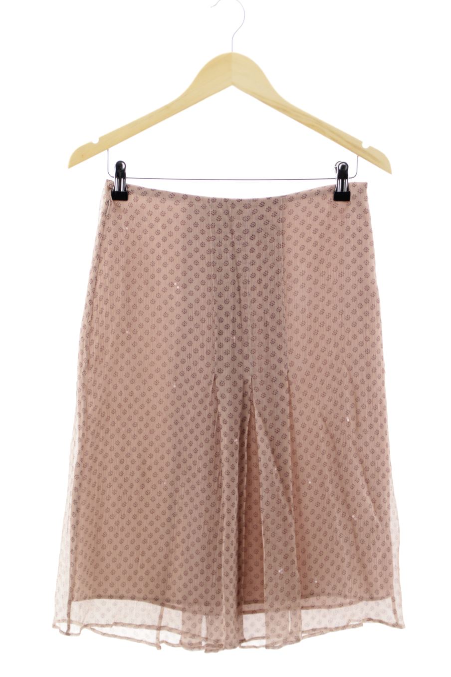 Faldas de Massimo Dutti de la talla 36, de color marrón de seda