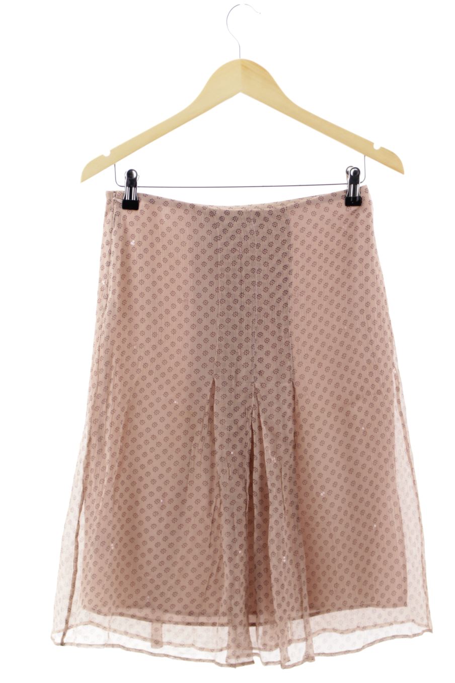 Faldas de Massimo Dutti de la talla 36, de color marrón de seda