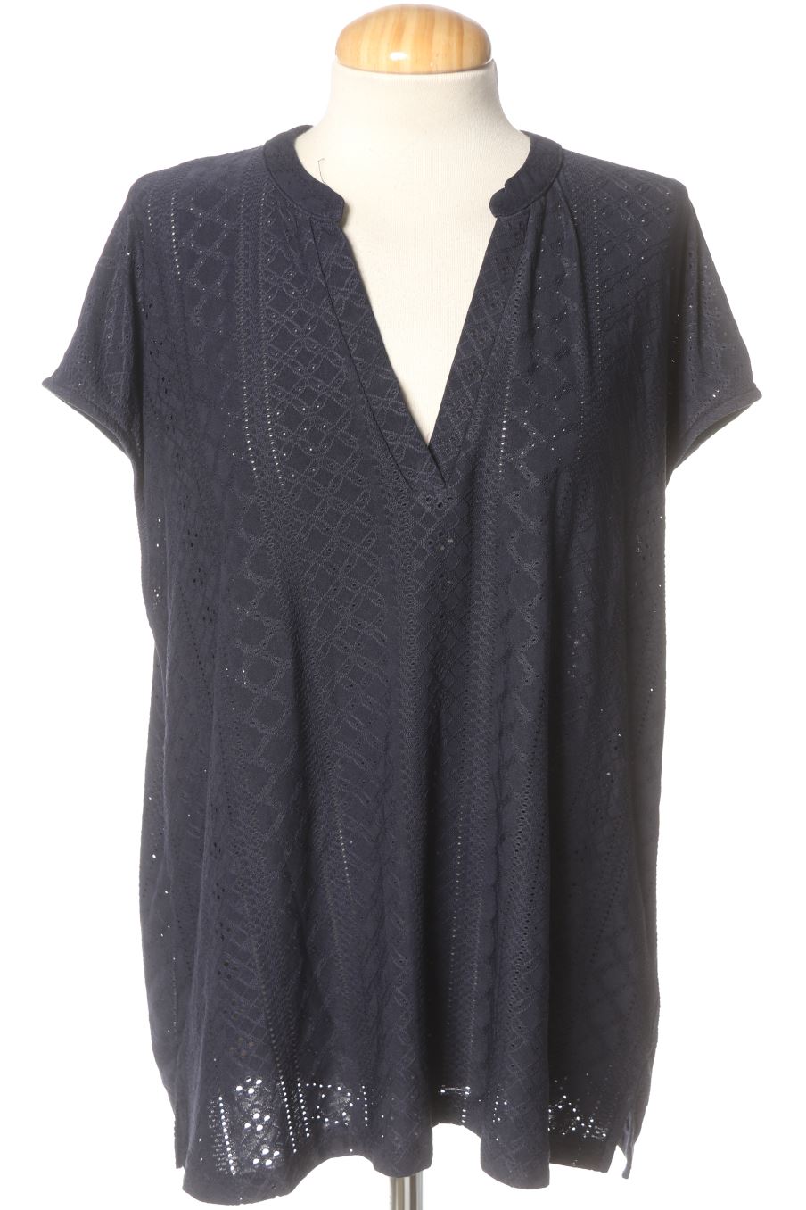 Blouse à manches courtes Cortefiel de la taille XL, de couleur bleu marine