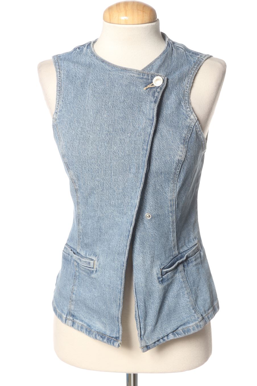 Pullunder von Zara Größe XS, Farbe Blau, aus Jeanskleidung für