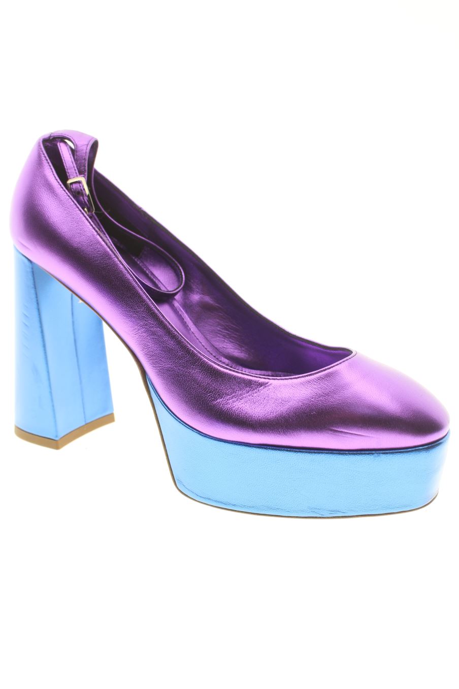 Zapatos de tacon de BV de la talla 38, de color morado de