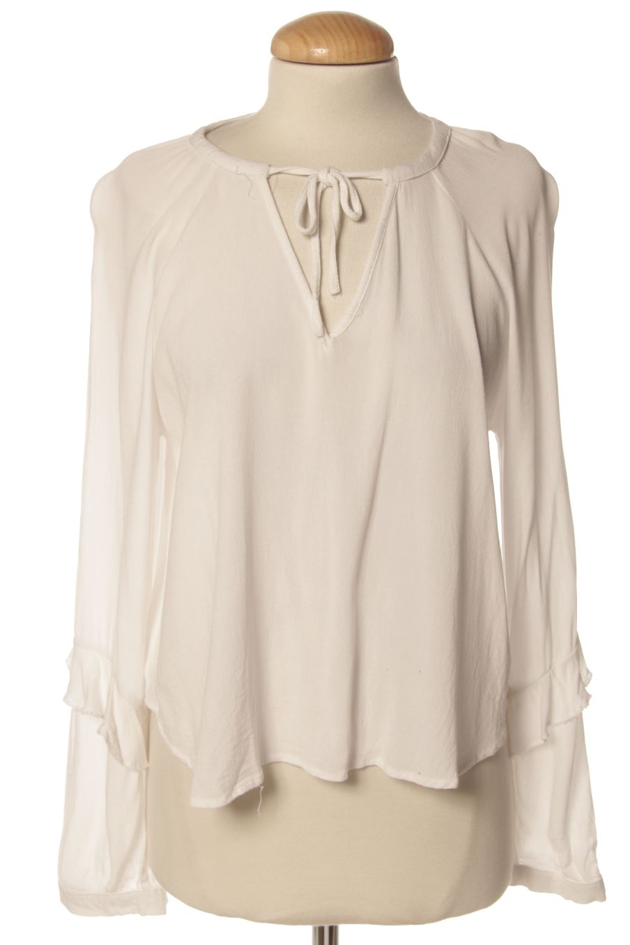 Blouse à manches longues Bershka de la taille L, de couleur blanc