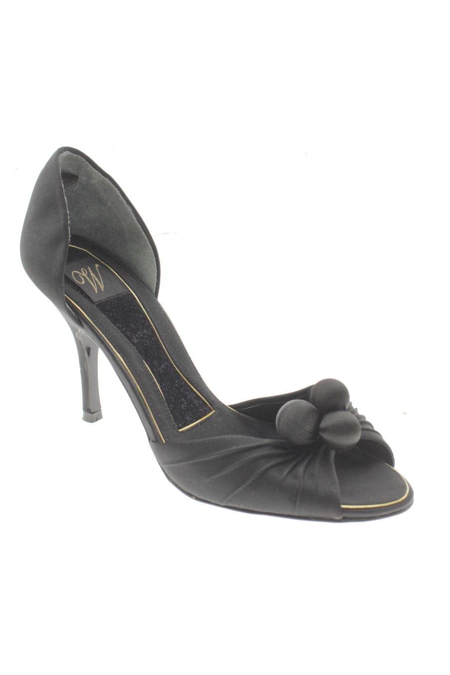 Sandalias tacon de Zara de la talla 37, de color negro de