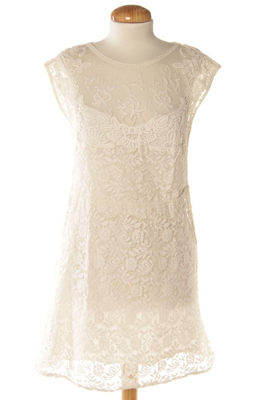 Vestito casual de trf (ZARA) de la talla S, de color bianco