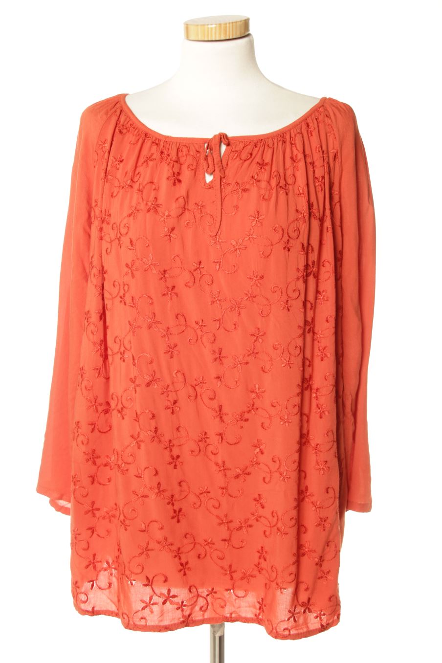 Blouse à manches longues OCTOBER de la taille L, de couleur orange