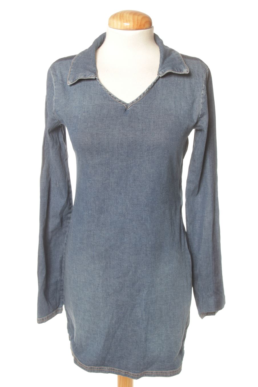 Vestido casual de Zara de la talla XS, de color azul de ropa vaquera
