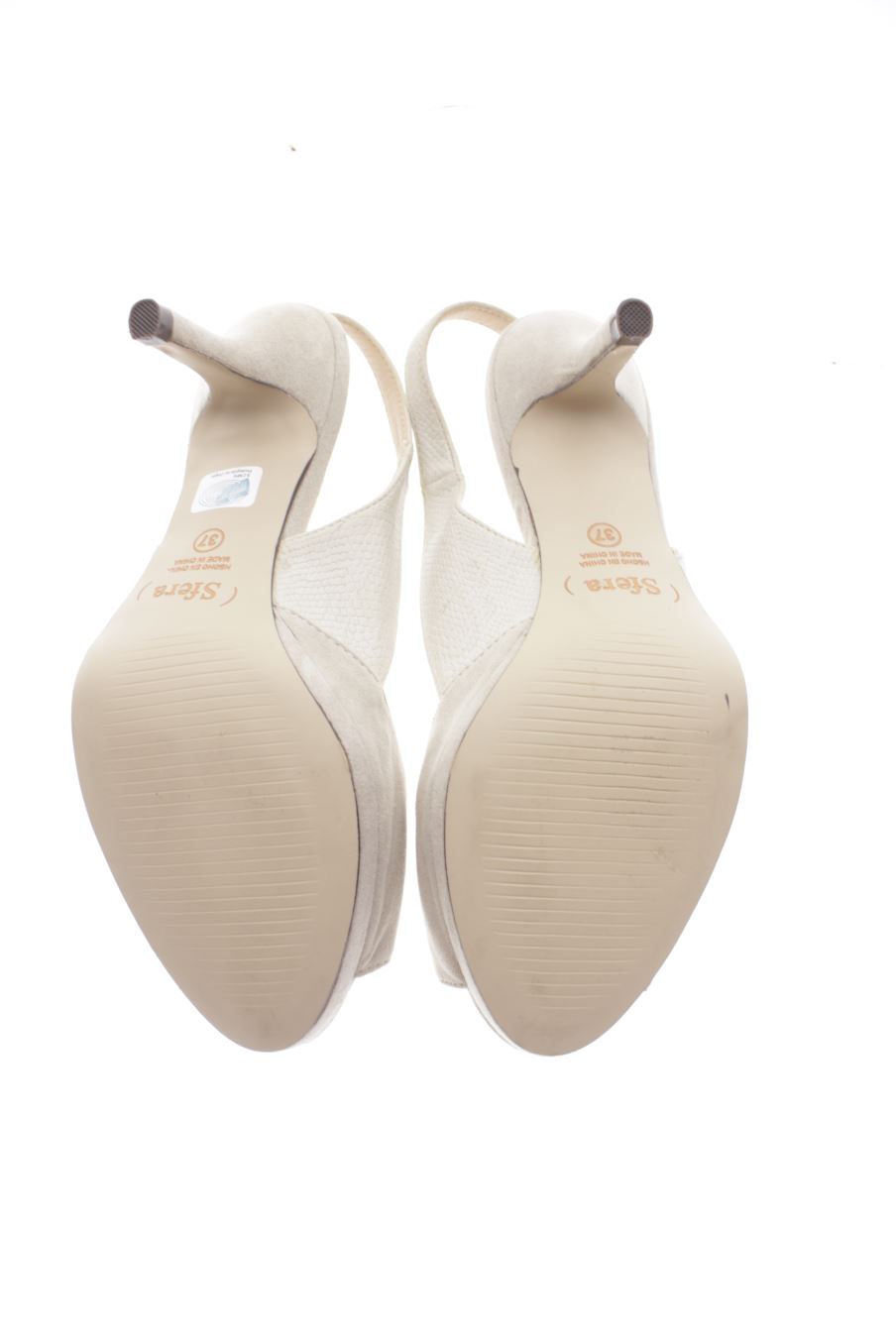 Sandalias tacon de Sfera de la talla 37, de color beige de
