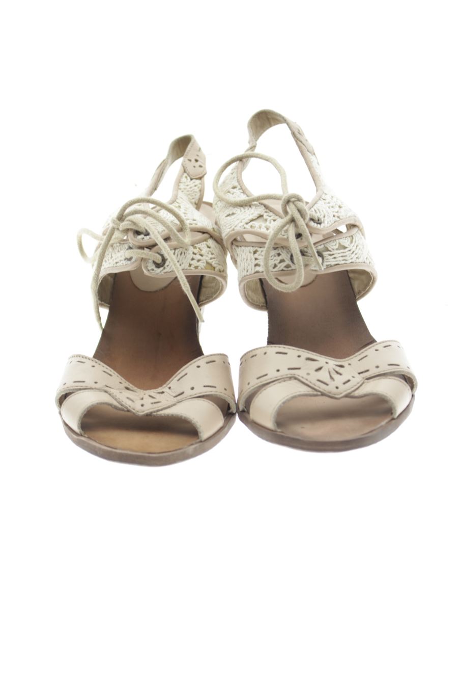 Sandalias tacon de BOCAGE de la talla 38, de color beige de