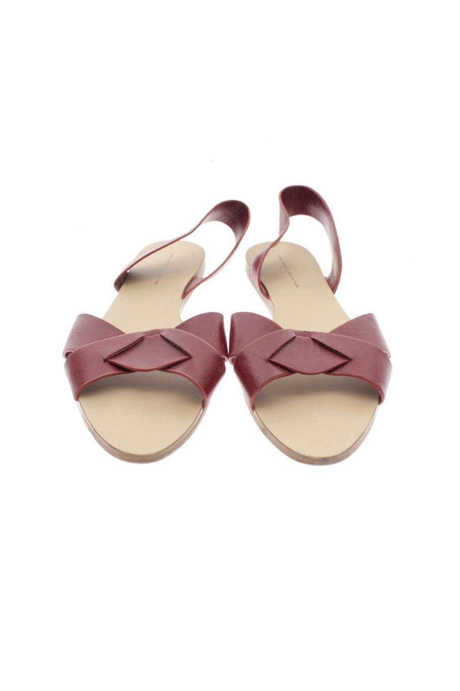 Sandalias planas de Zara de la talla 40, de color burdeos de