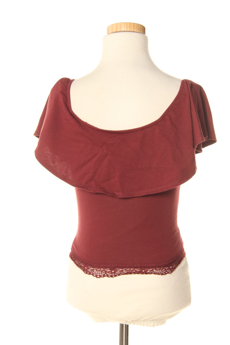 Top de Bershka de la talla S, de color burdeos