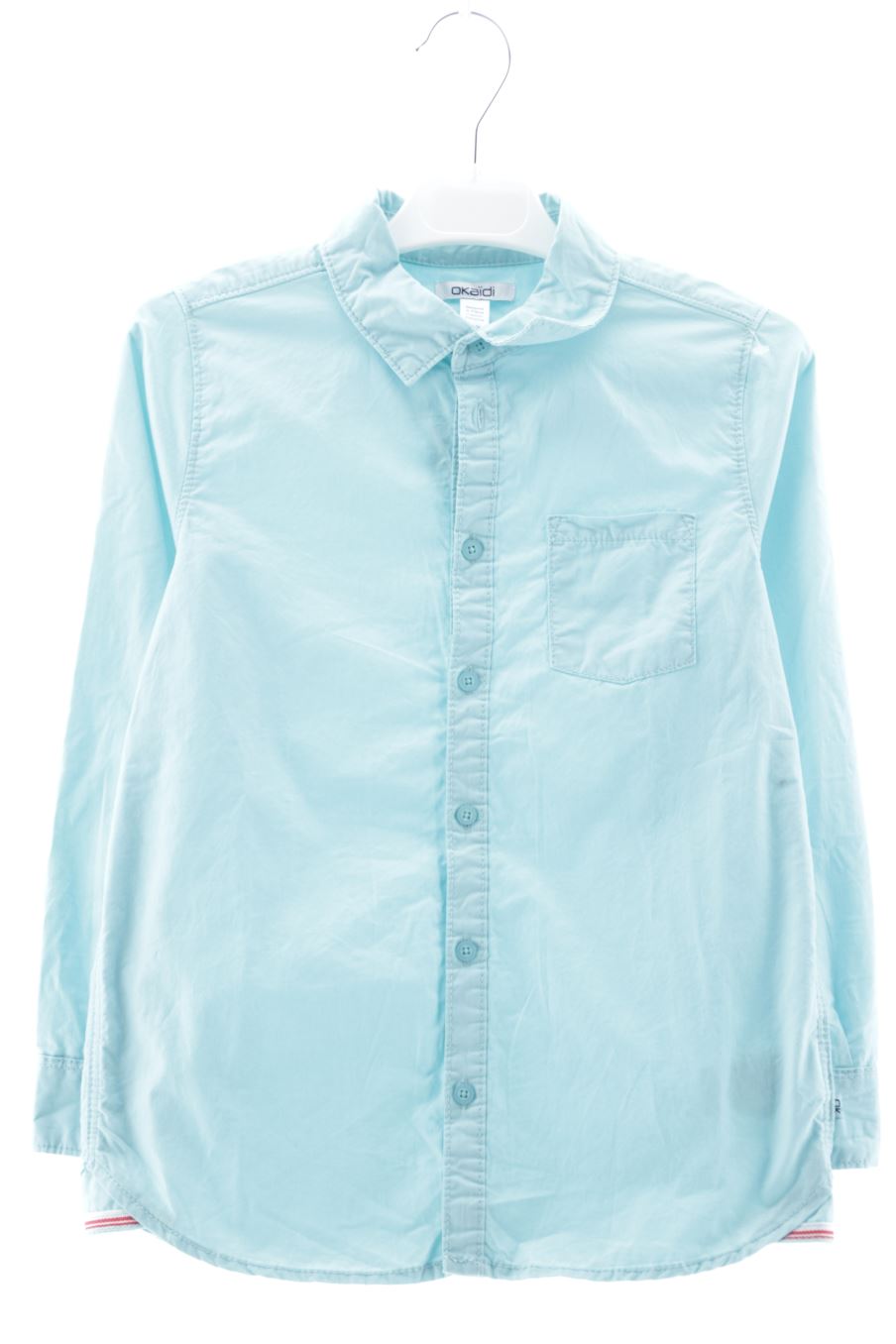 Chemise manches longues Okaidi de la taille 8 ans avec une étiquette