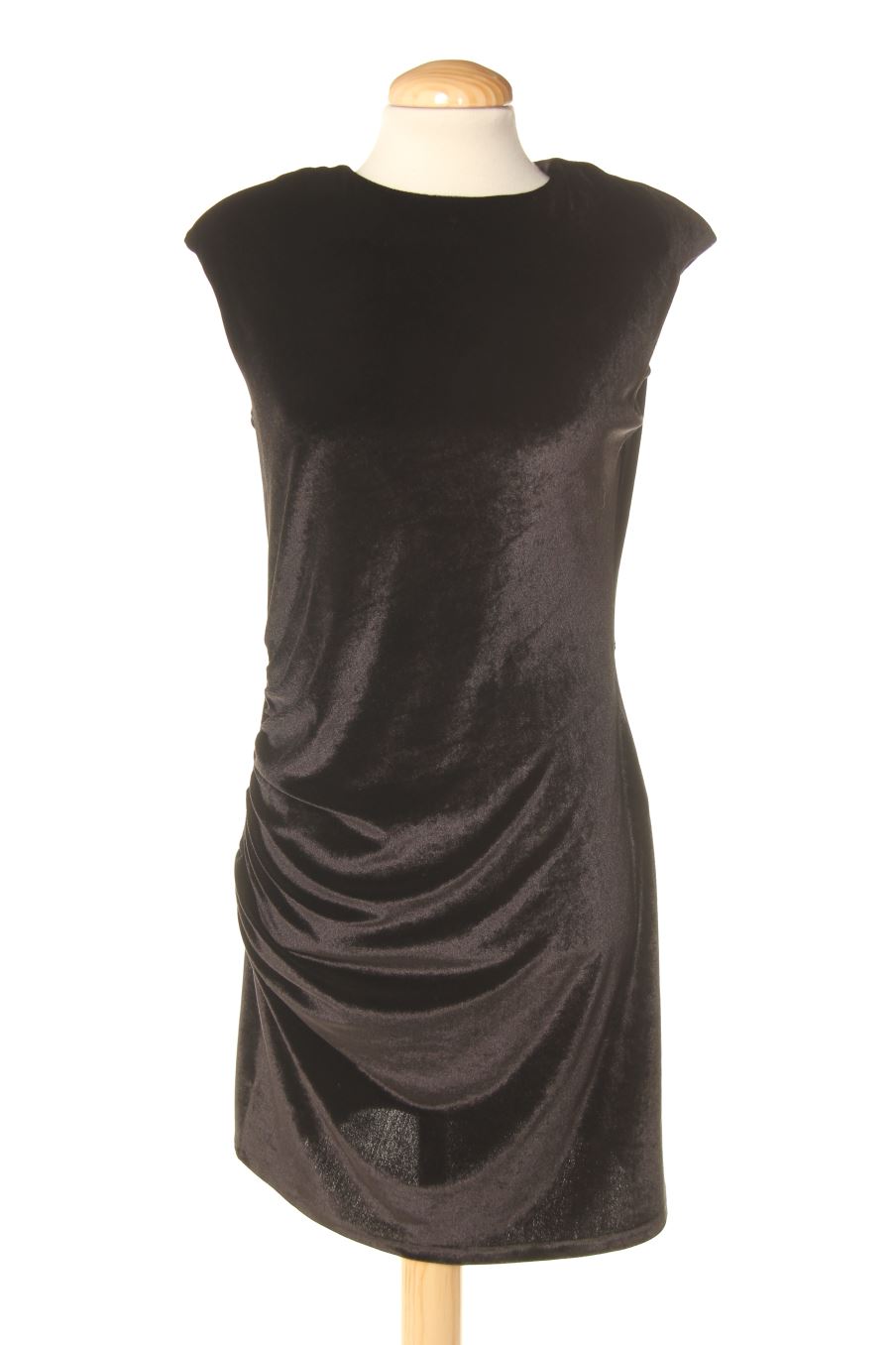 Robe casual Stradivarius de la taille L, de couleur noir de velours