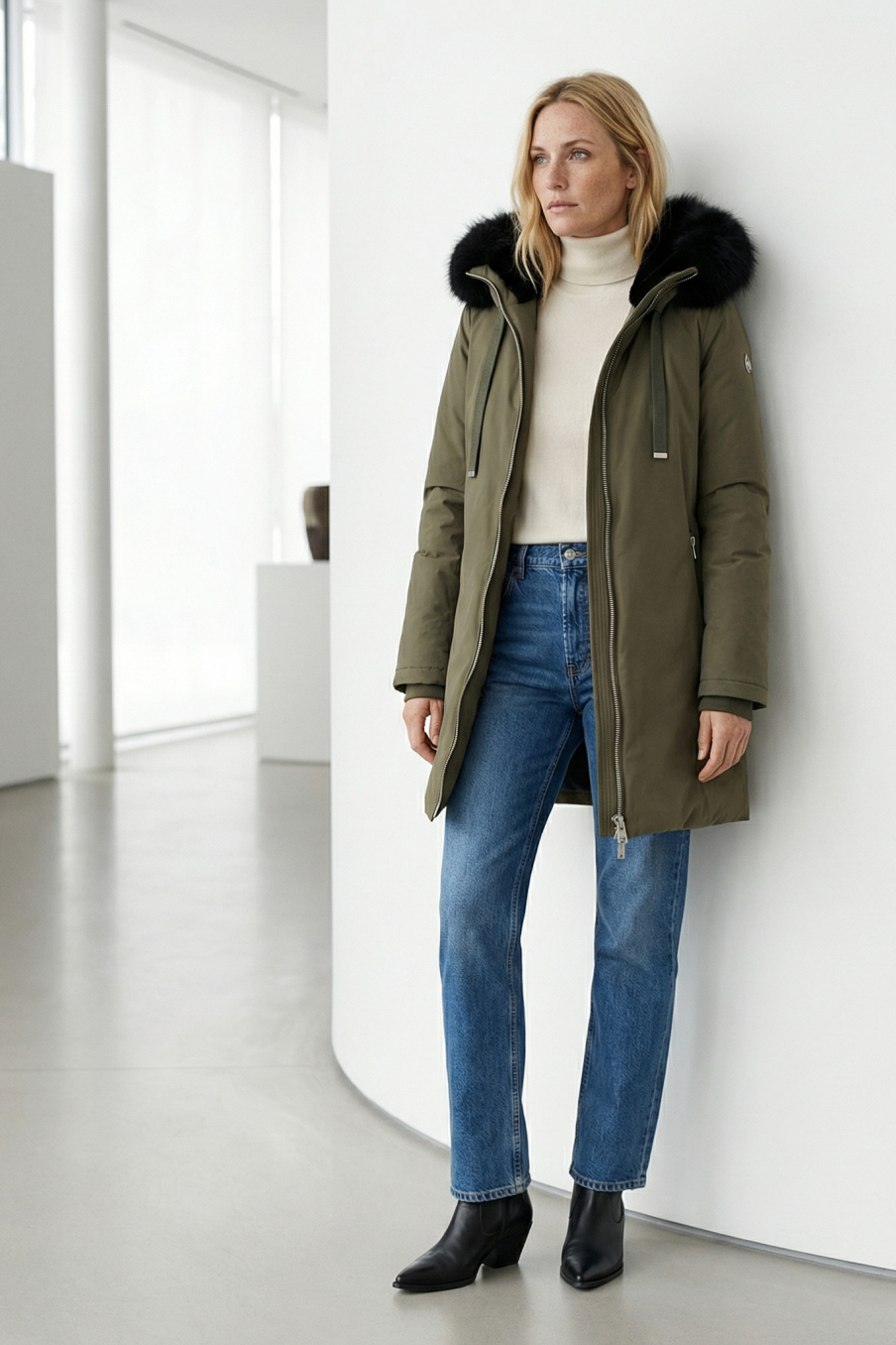 Manteau Zara de la taille S, de couleur vert