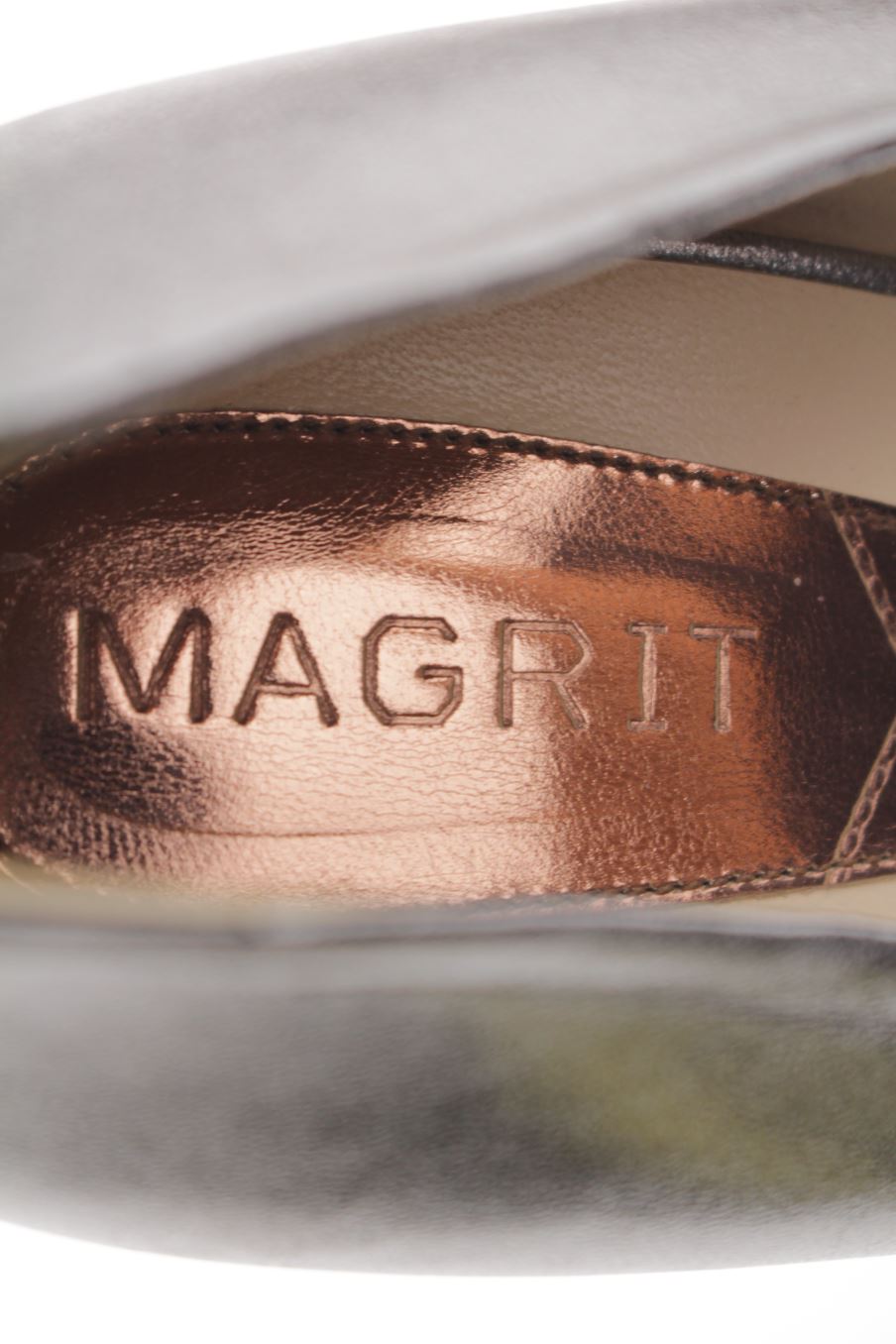 Zapatos de tacon de Magrit de la talla 40, de color plateado de