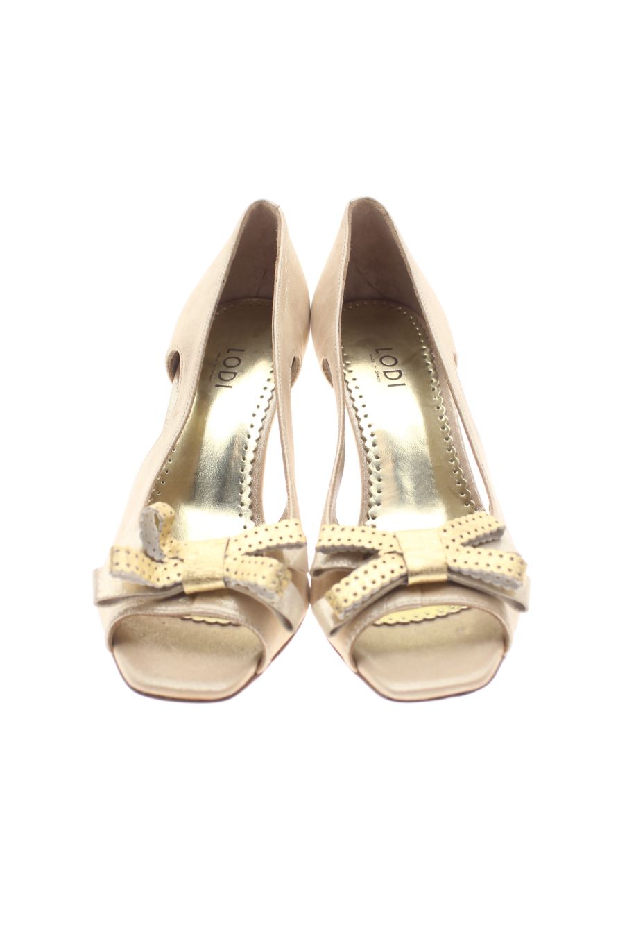 Sandalias tacon de Lodi de la talla 38, de color dorado de