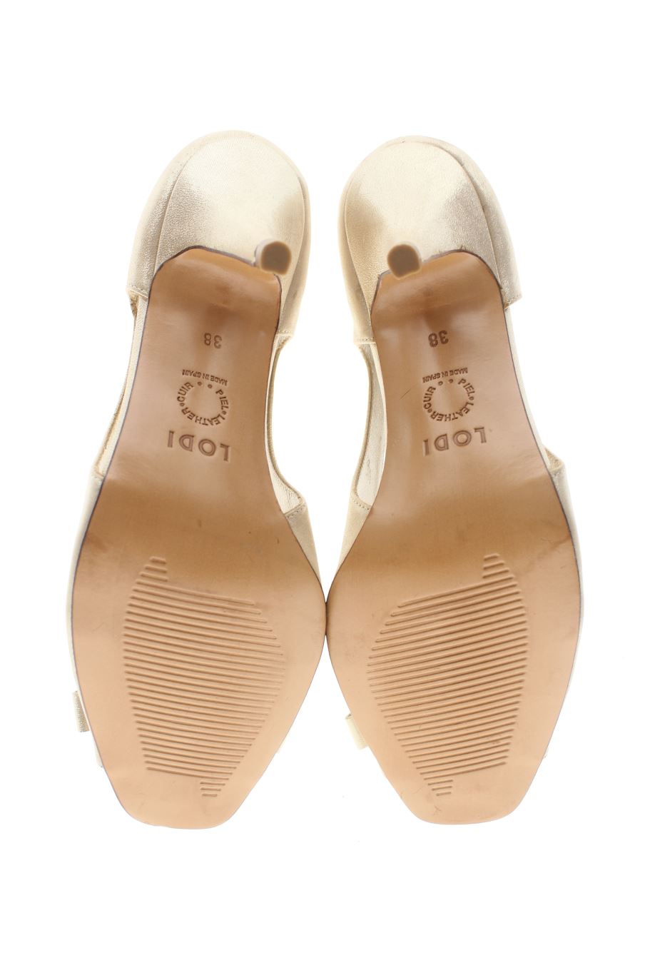 Sandalias tacon de Lodi de la talla 38, de color dorado de