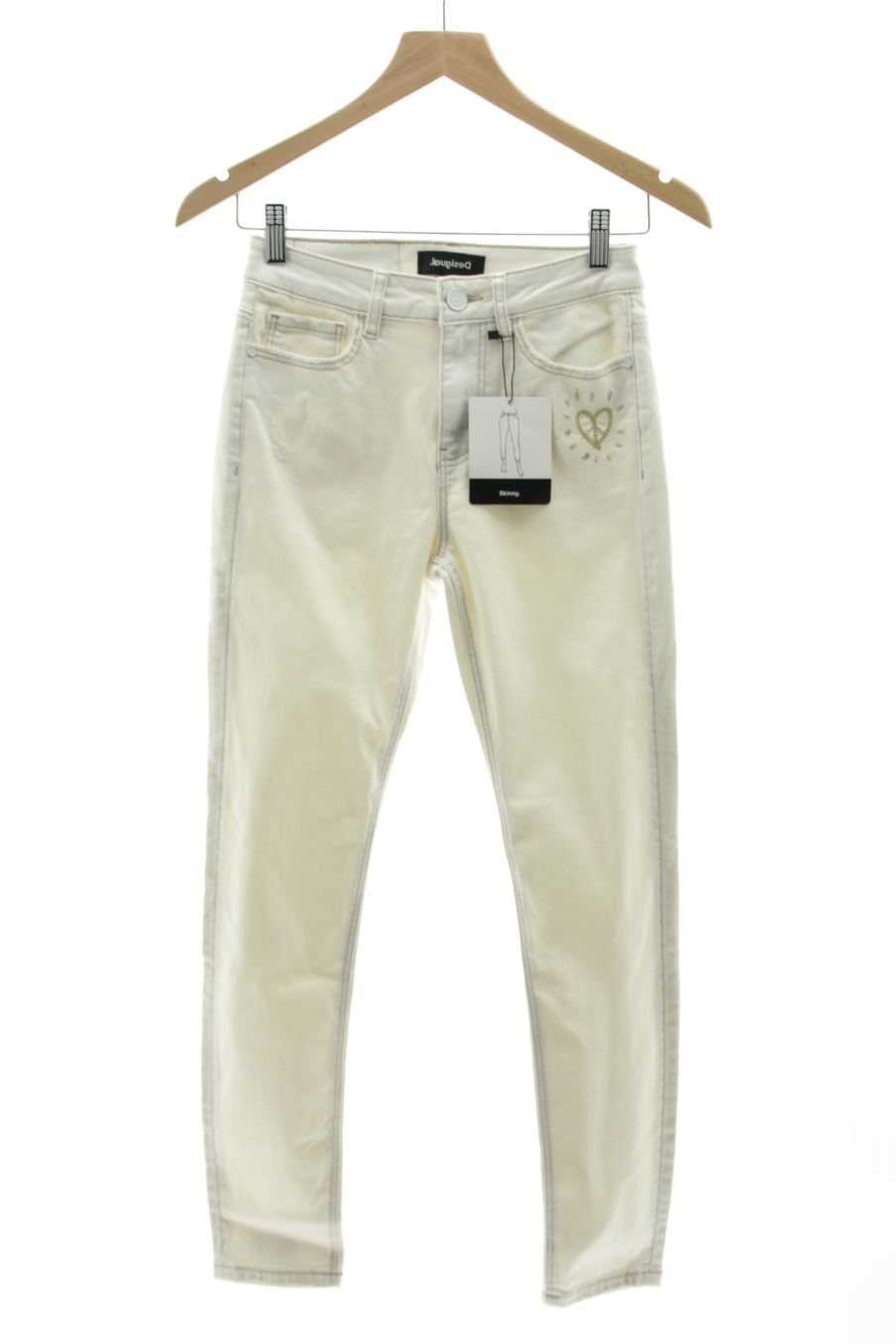 Jeans von Desigual Größe 36, Farbe Weiss, aus Jeanskleidung für