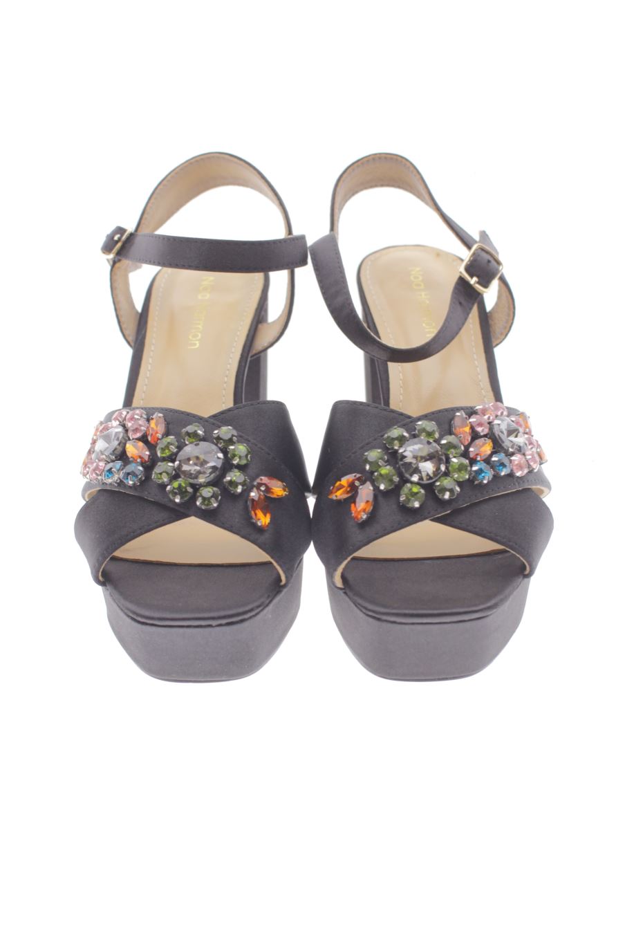 Sandalias tacon de noa harmon de la talla 37, de color negro de
