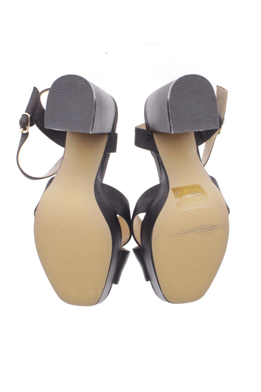 Sandalias tacon de noa harmon de la talla 37, de color negro de