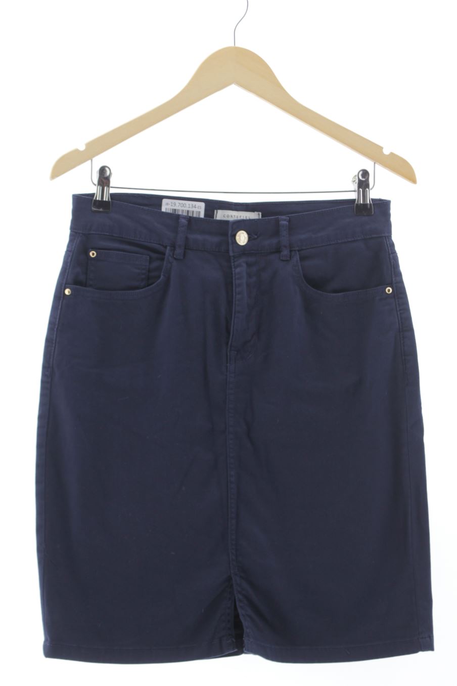 Falda de Cortefiel de la talla S, de color azul marino de ropa vaquera