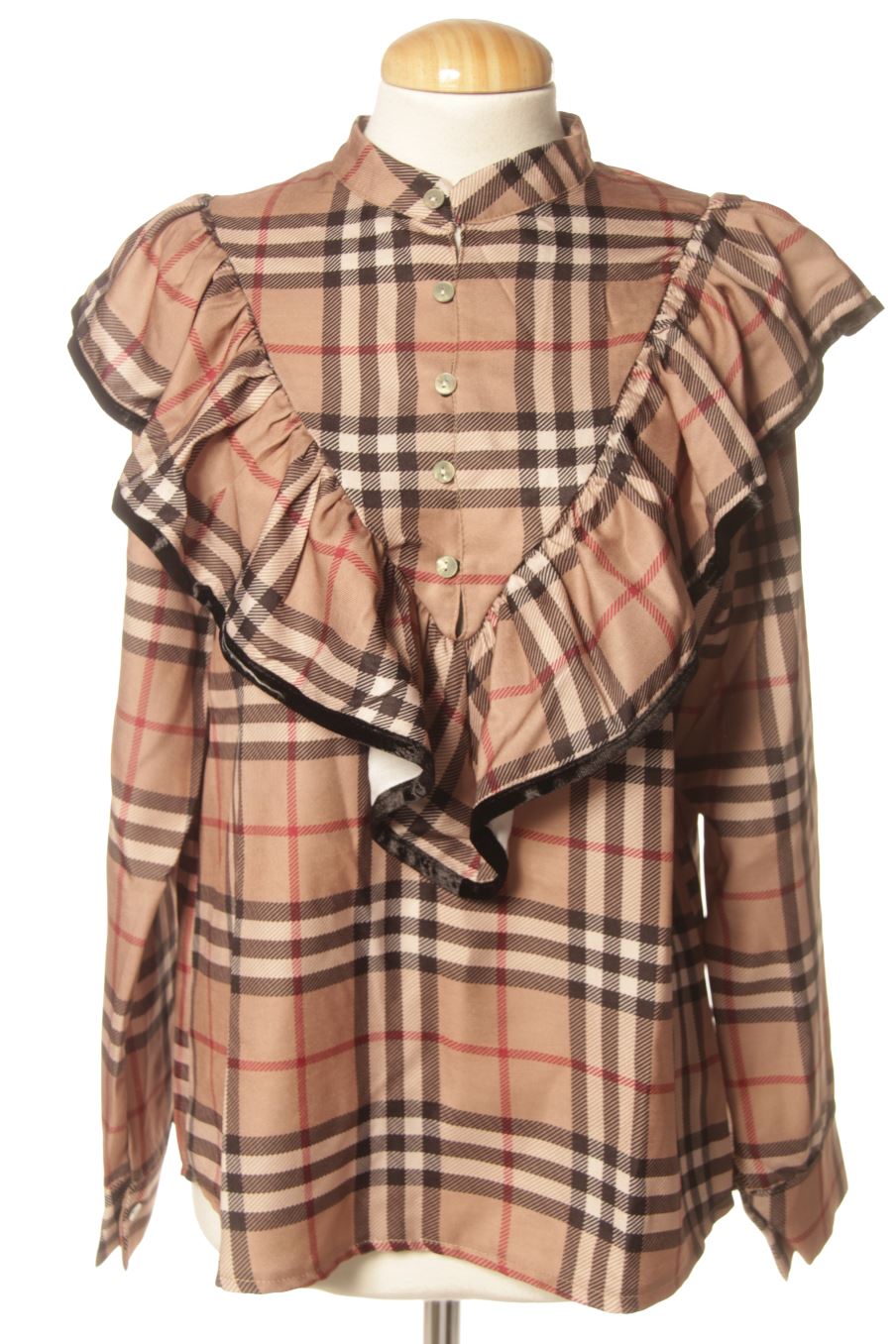 Blouse à manches longues Made in italy de la taille L, de couleur marron