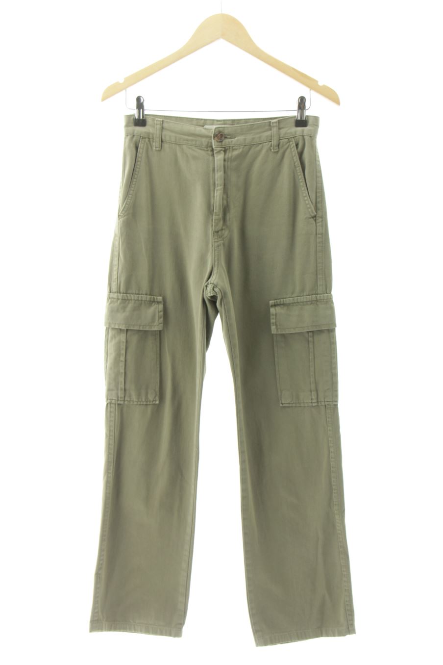 Pantalón de Stradivarius de la talla 36, de color verde de ropa vaquera