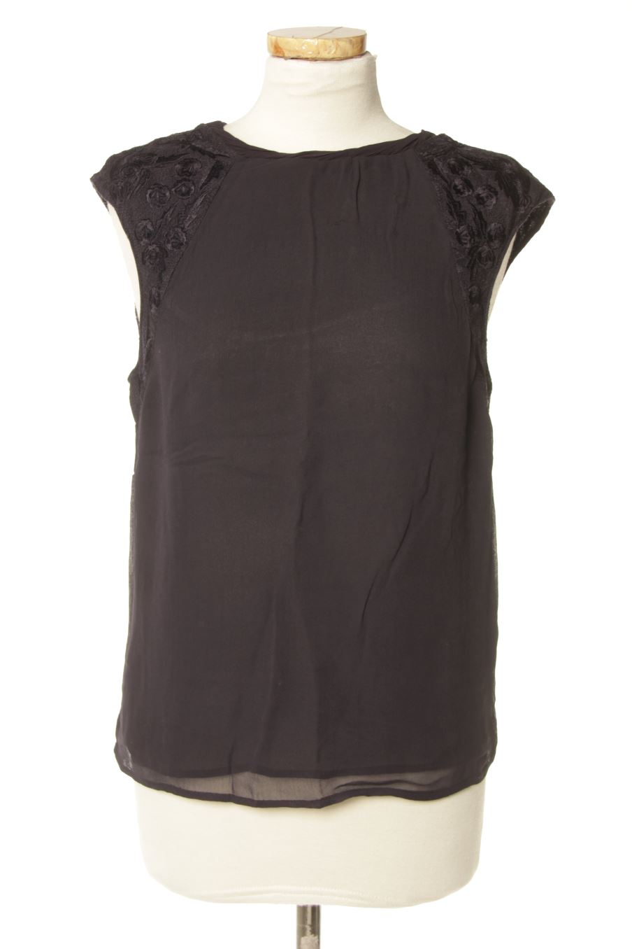 Blusa de manga corta de Zara de la talla S, de color azul marino