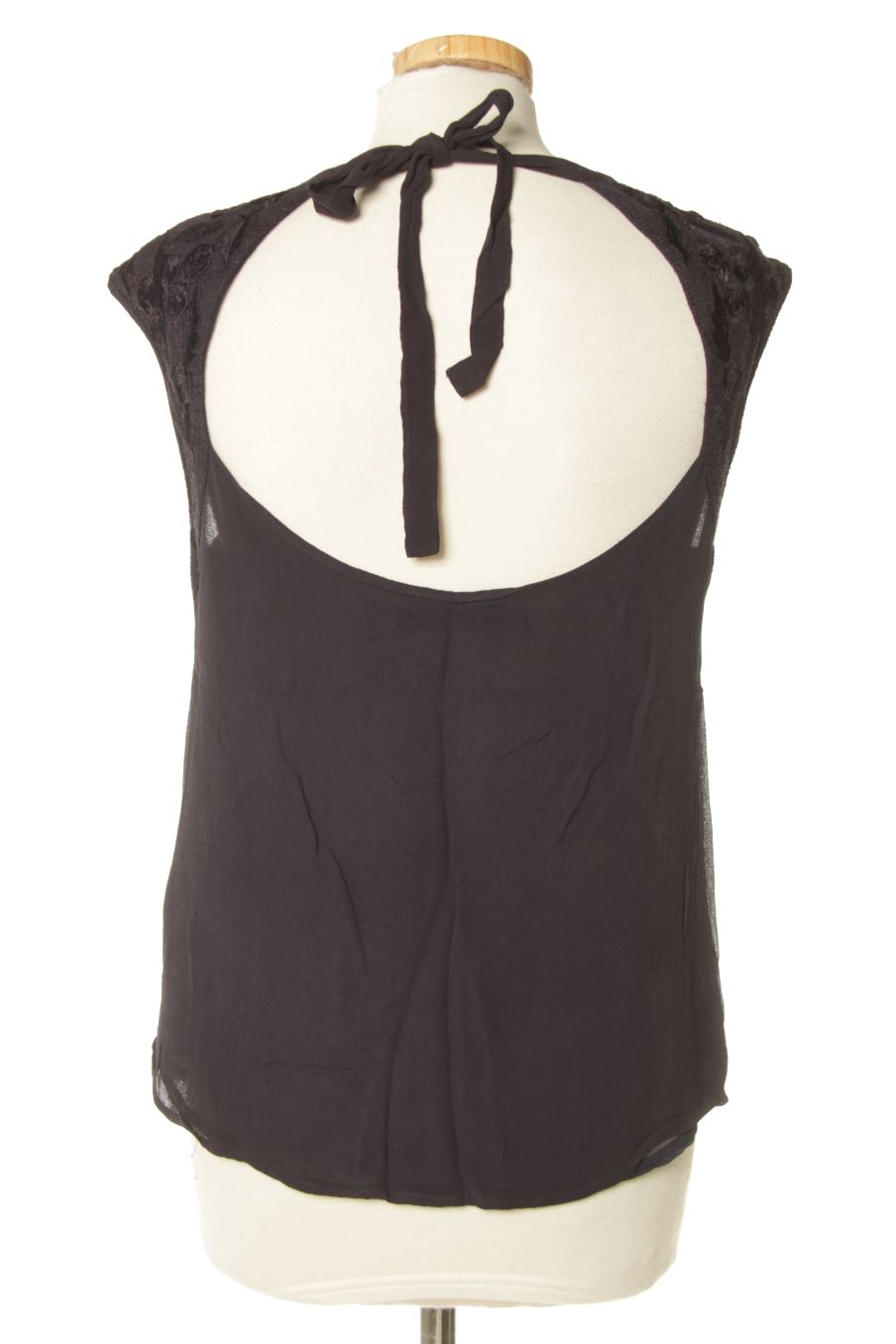 Blusa de manga corta de Zara de la talla S, de color azul marino
