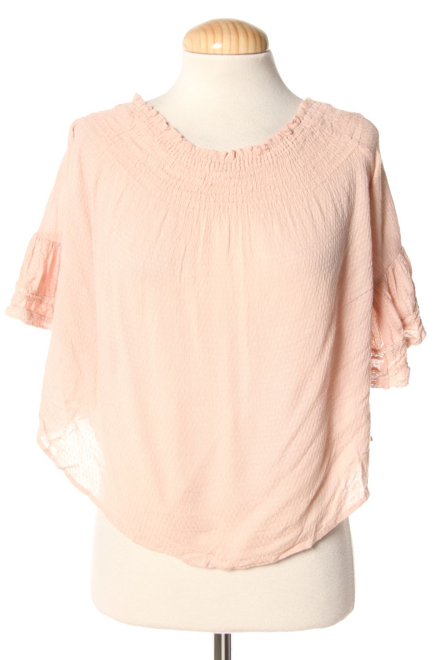 Blusa de manga corta de Bershka de la talla S, de color beige