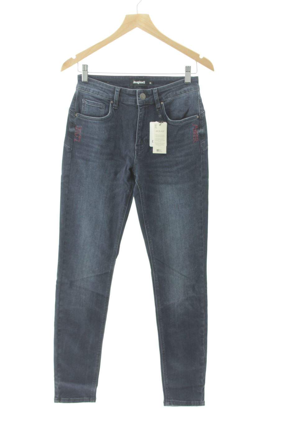 Jeans Desigual de la taille 38, de couleur bleu de denim